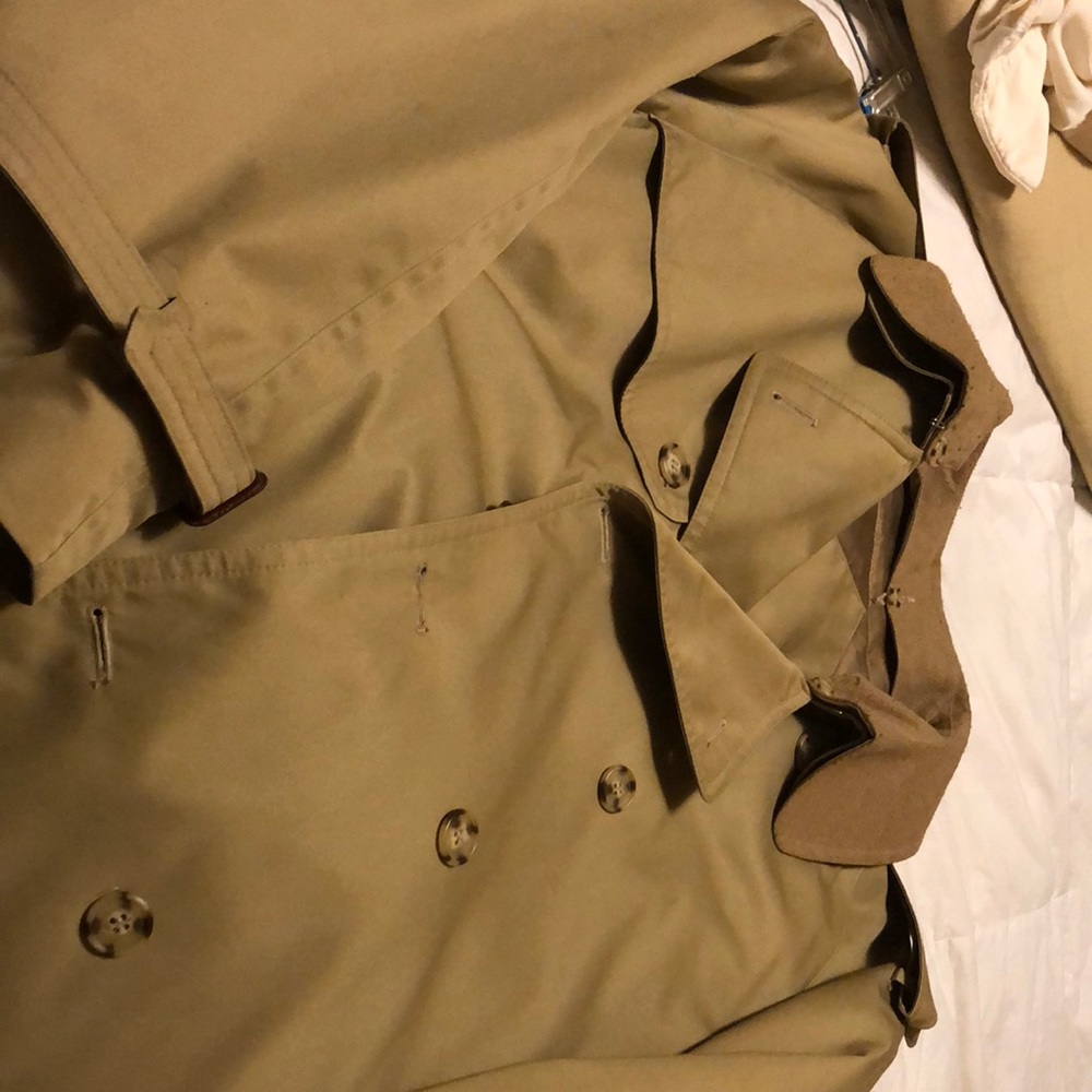 Tan trench coat with removable winter liner